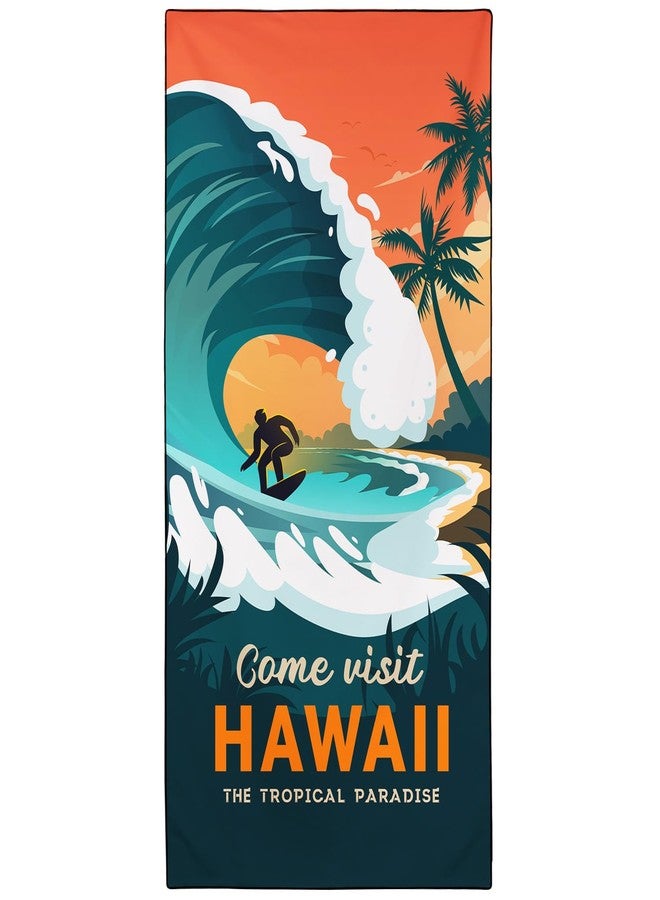 OHTMTHO Tropical Hawaii Beach Towel Extra Large 36"x72", Sand Free Quick Dry Microfiber Towels for Swimming Pool Cruise Ship Vacation Travel Camping Picnic - Image 1